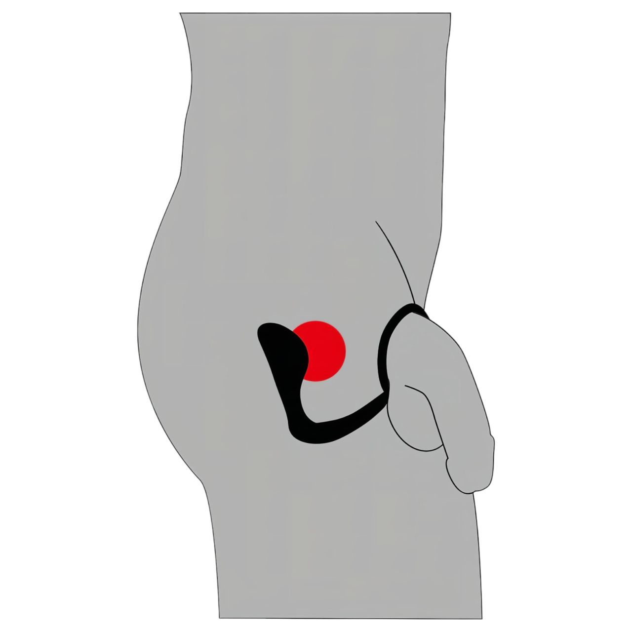 Black Velvets - anál plug péniszgyűrűvel (fekete)