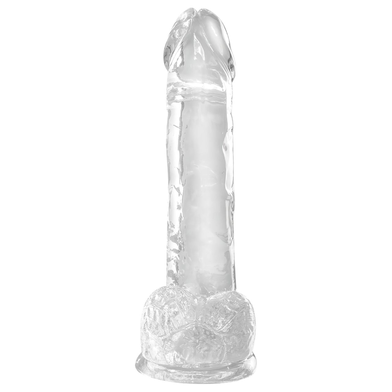 King Cock Clear 7 - tapadókorongos, herés dildó (18cm) King Cock Clear 7 - tapadókorongos, herés dildó (18cm)