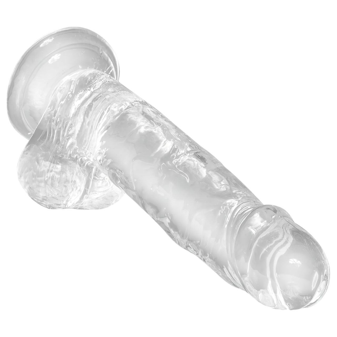 King Cock Clear 7 - tapadókorongos, herés dildó (18cm) King Cock Clear 7 - tapadókorongos, herés dildó (18cm)