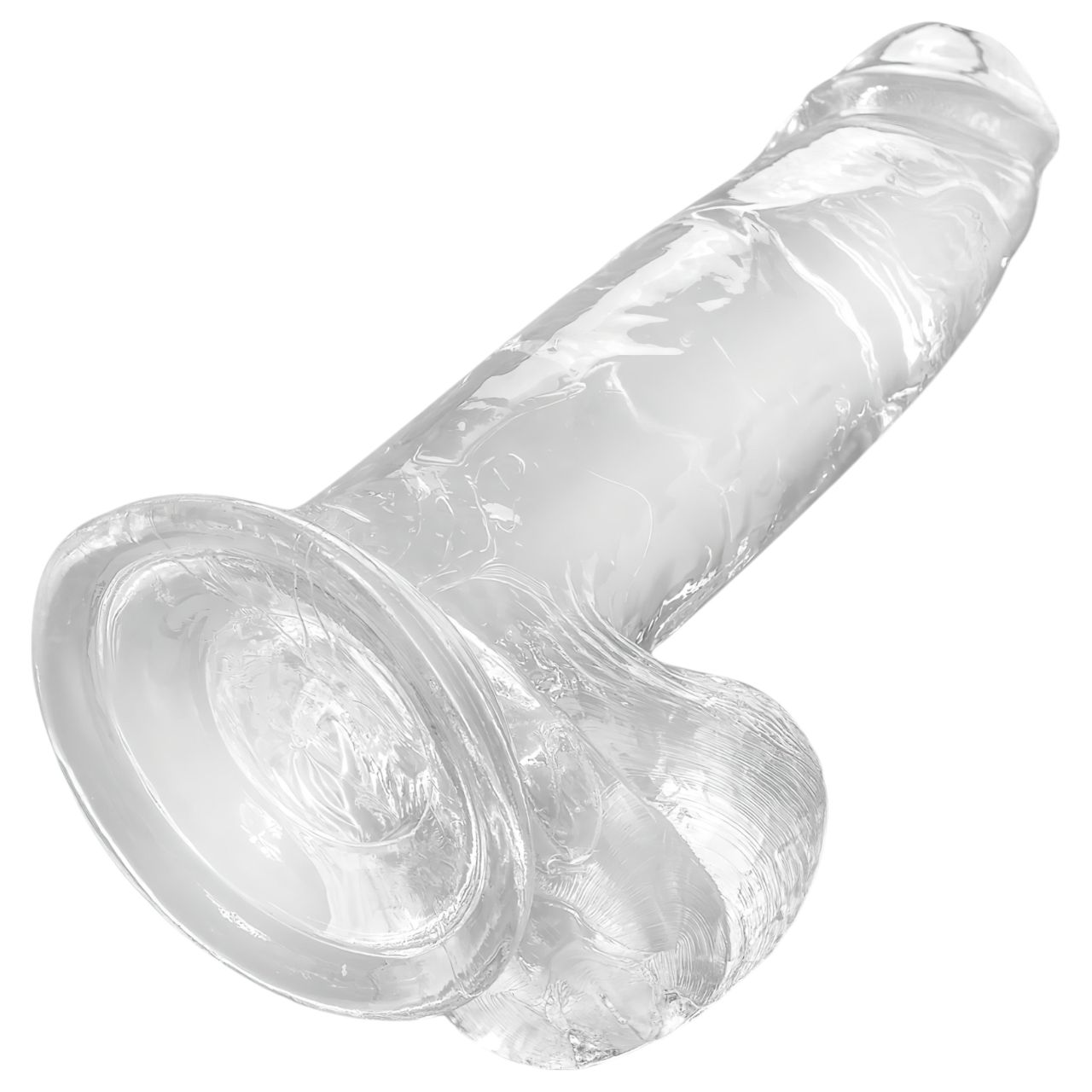 King Cock Clear 7 - tapadókorongos, herés dildó (18cm) King Cock Clear 7 - tapadókorongos, herés dildó (18cm)