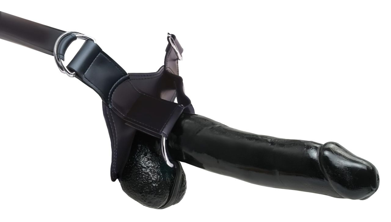 Fetish Strap-On 12 - felcsatolható, üreges dildó (fekete) Fetish Strap-On 12 - felcsatolható, üreges dildó (fekete)