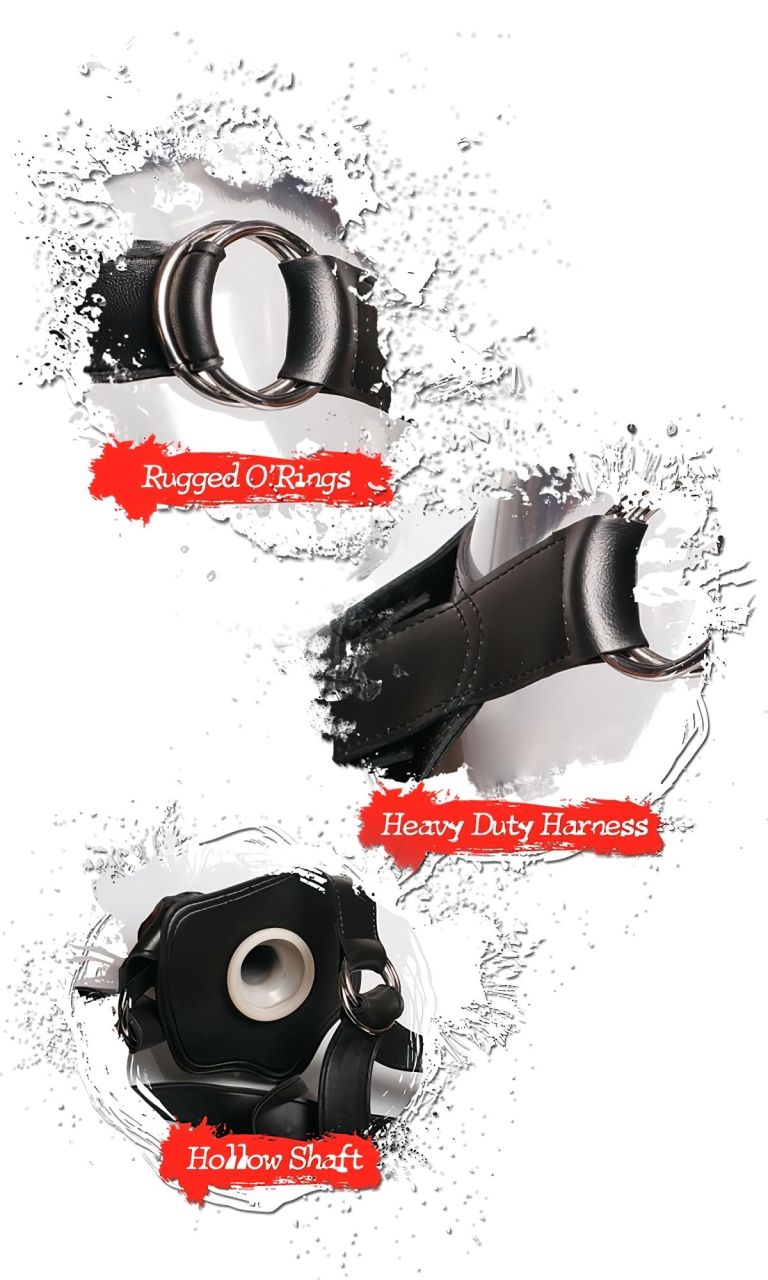 Fetish Strap-On 12 - felcsatolható, üreges dildó (fekete) Fetish Strap-On 12 - felcsatolható, üreges dildó (fekete)