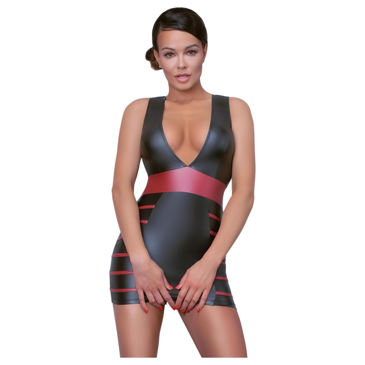 Cottelli Party - csíkos, testre simuló ruha (fekete-vörös) Cottelli Party - csíkos, testre simuló ruha (fekete-vörös)