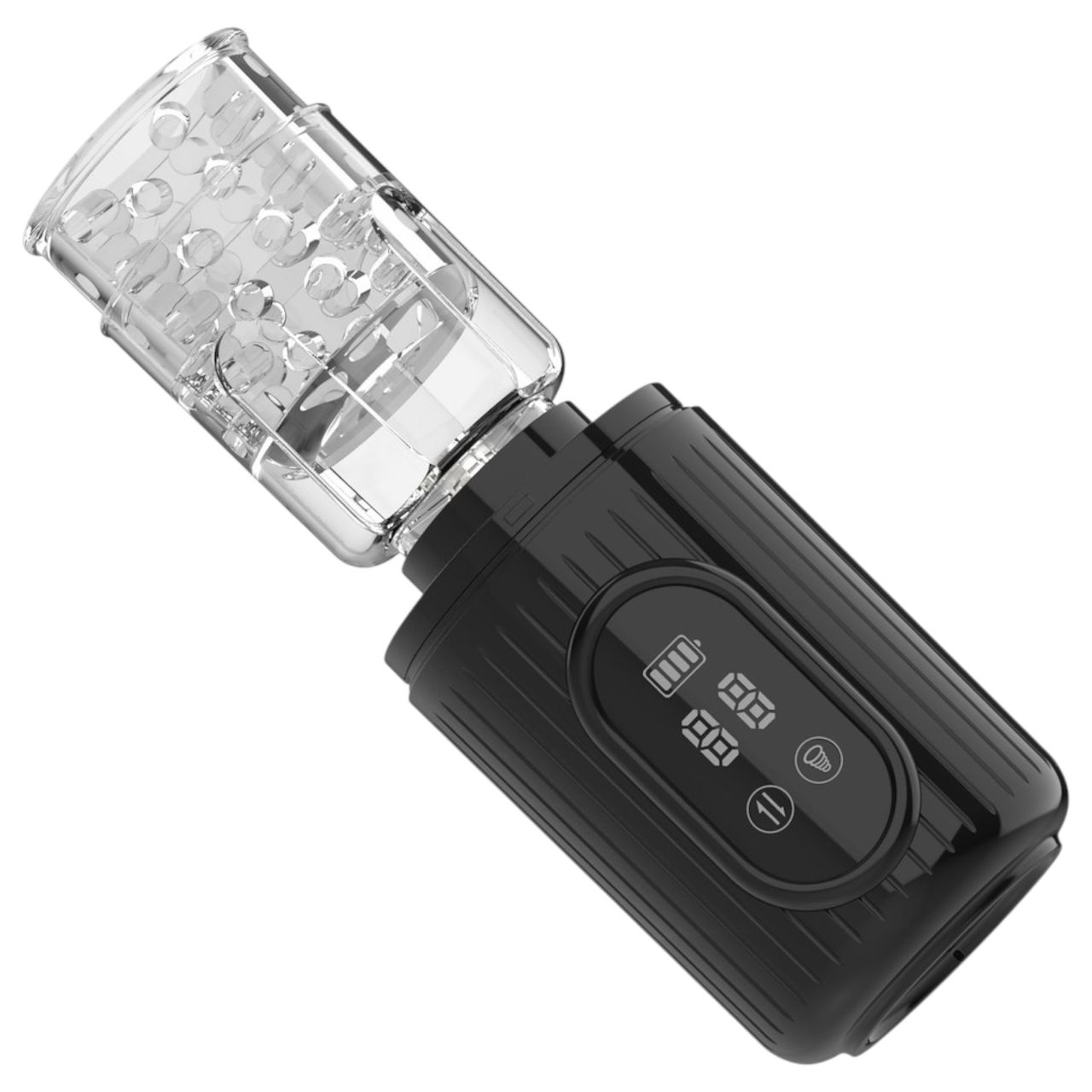 Men's Play - forgó, szívó, rezgő maszturbátor (fekete)