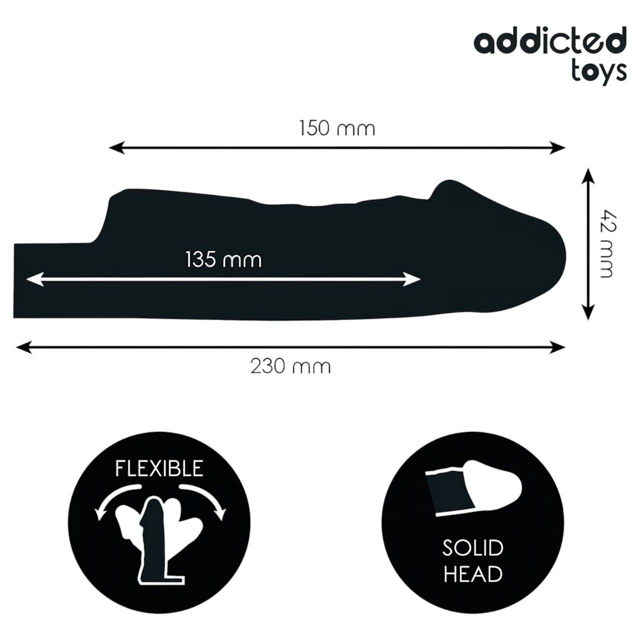 Addicted Toys - péniszköpeny heregyűrűvel - 23cm (átlátszó)