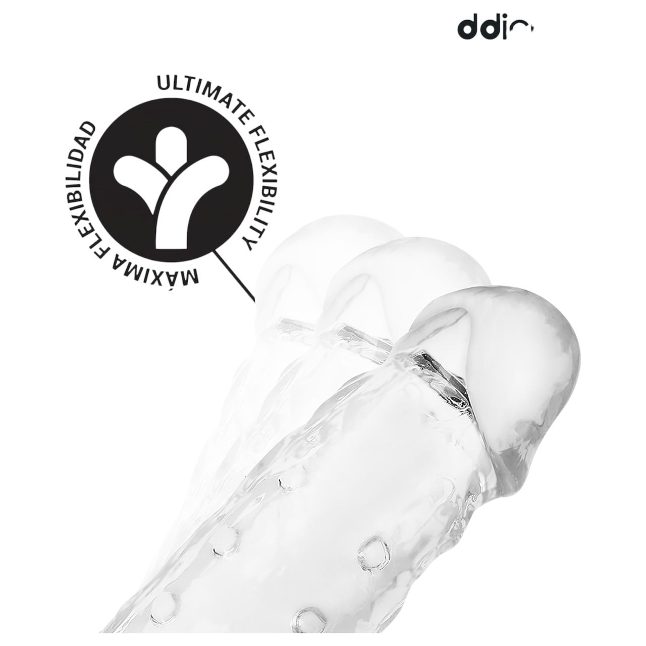 Addicted Toys - péniszköpeny heregyűrűvel - 23cm (átlátszó)