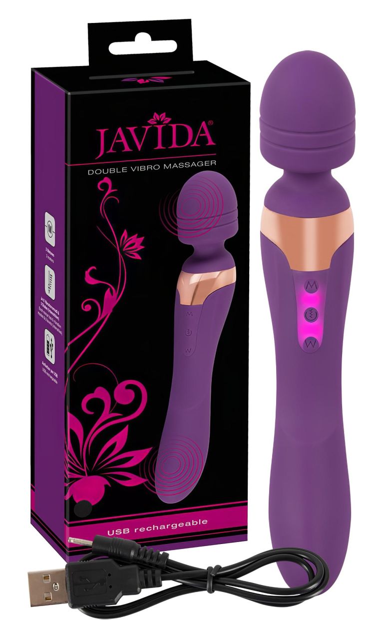 Javida Double - masszírozó vibrátor (lila) Javida Double - masszírozó vibrátor (lila)