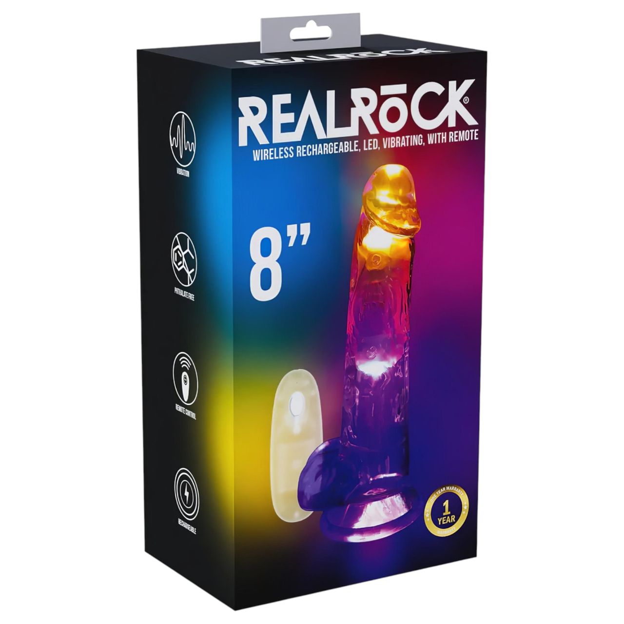 REALROCK - herés, világító vibrátor - 20cm REALROCK - herés, világító vibrátor - 20cm