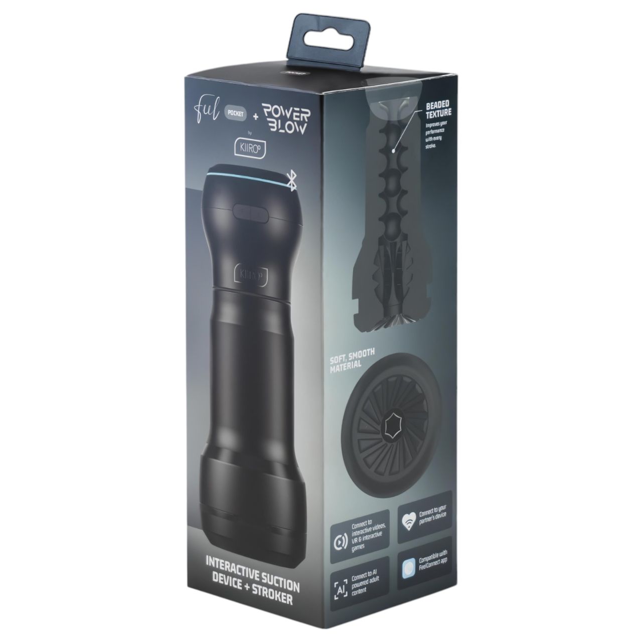 Kiiroo PowerBlow + Feel Pocket zseb maszturbátor (fekete) Kiiroo PowerBlow + Feel Pocket zseb maszturbátor (fekete)