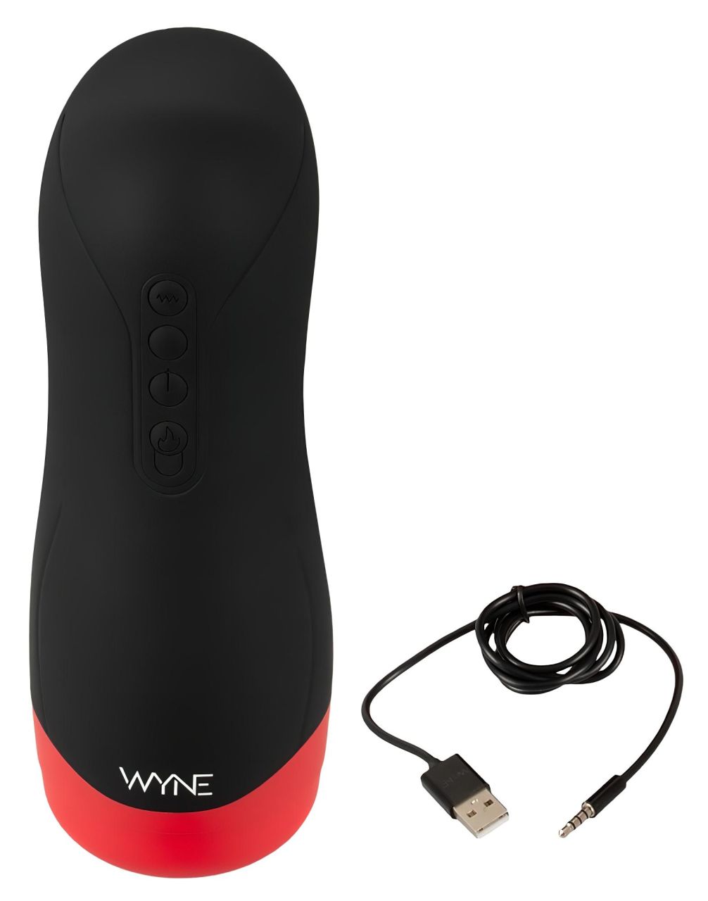 WYNE 01 - akkus, rezgő-szívó, melegítő maszturbátor (fekete) WYNE 01 - akkus, rezgő-szívó, melegítő maszturbátor (fekete)