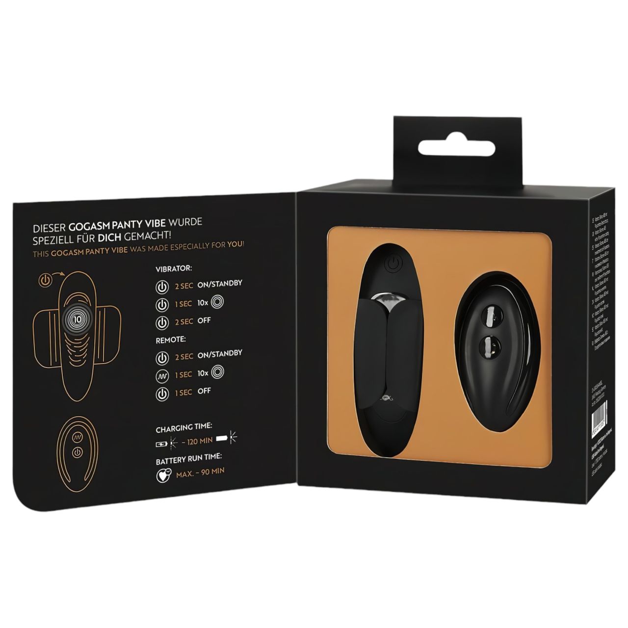 GoGasm Panty - akkus, rádiós csikló vibrátor (fekete)