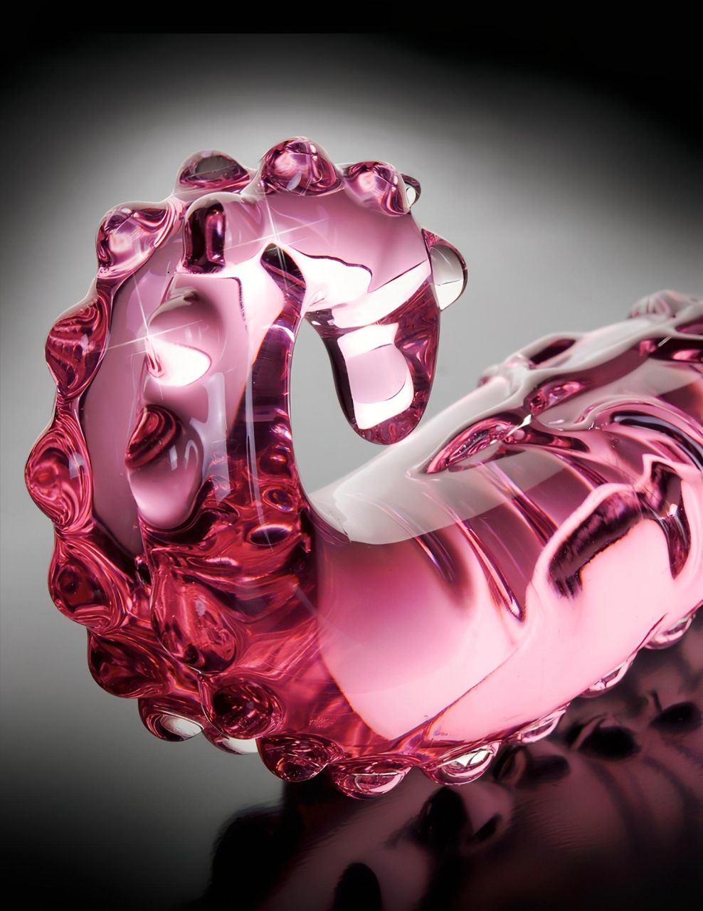 Icicles No. 24 - bordázott nyelv üveg dildó (pink) Icicles No. 24 - bordázott nyelv üveg dildó (pink)