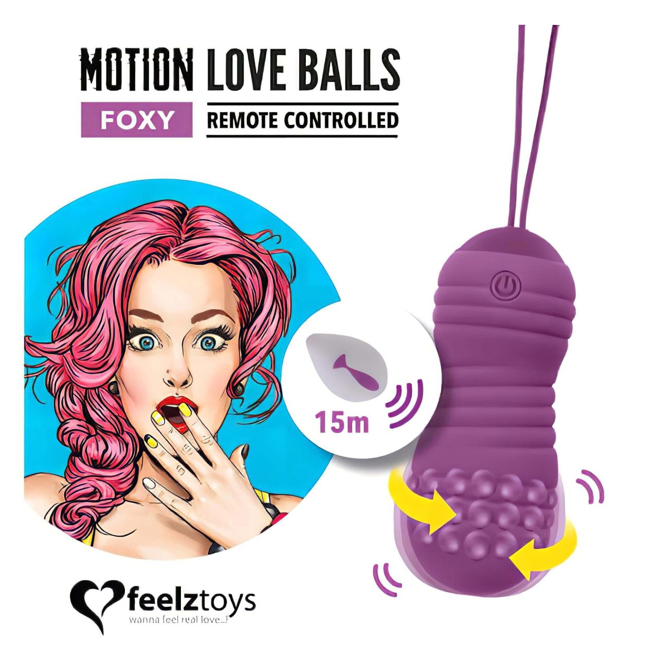 FEELZTOYS Foxy - vízálló vibrációs tojás (lila) FEELZTOYS Foxy - vízálló vibrációs tojás (lila)