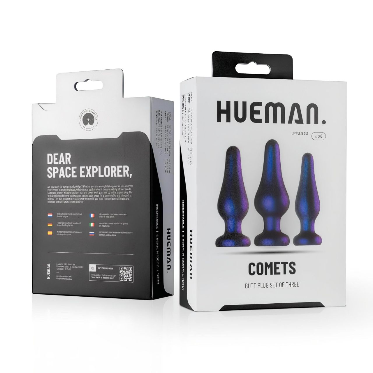 Hueman Comets - szilikon anál plug szett (3 részes) - lila Hueman Comets - szilikon anál plug szett (3 részes) - lila