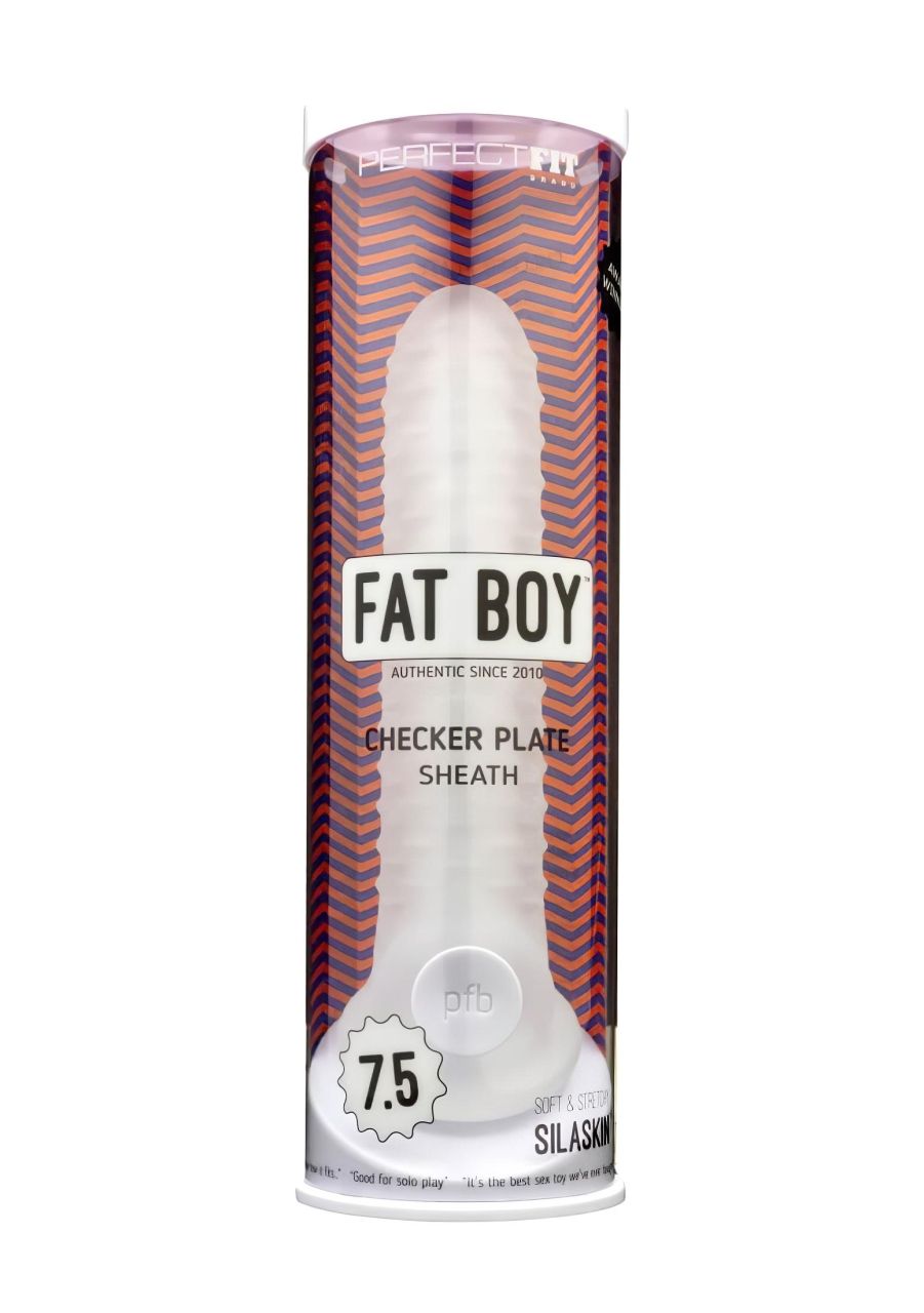 Fat Boy Checker Box - péniszköpeny (19cm) - fehér