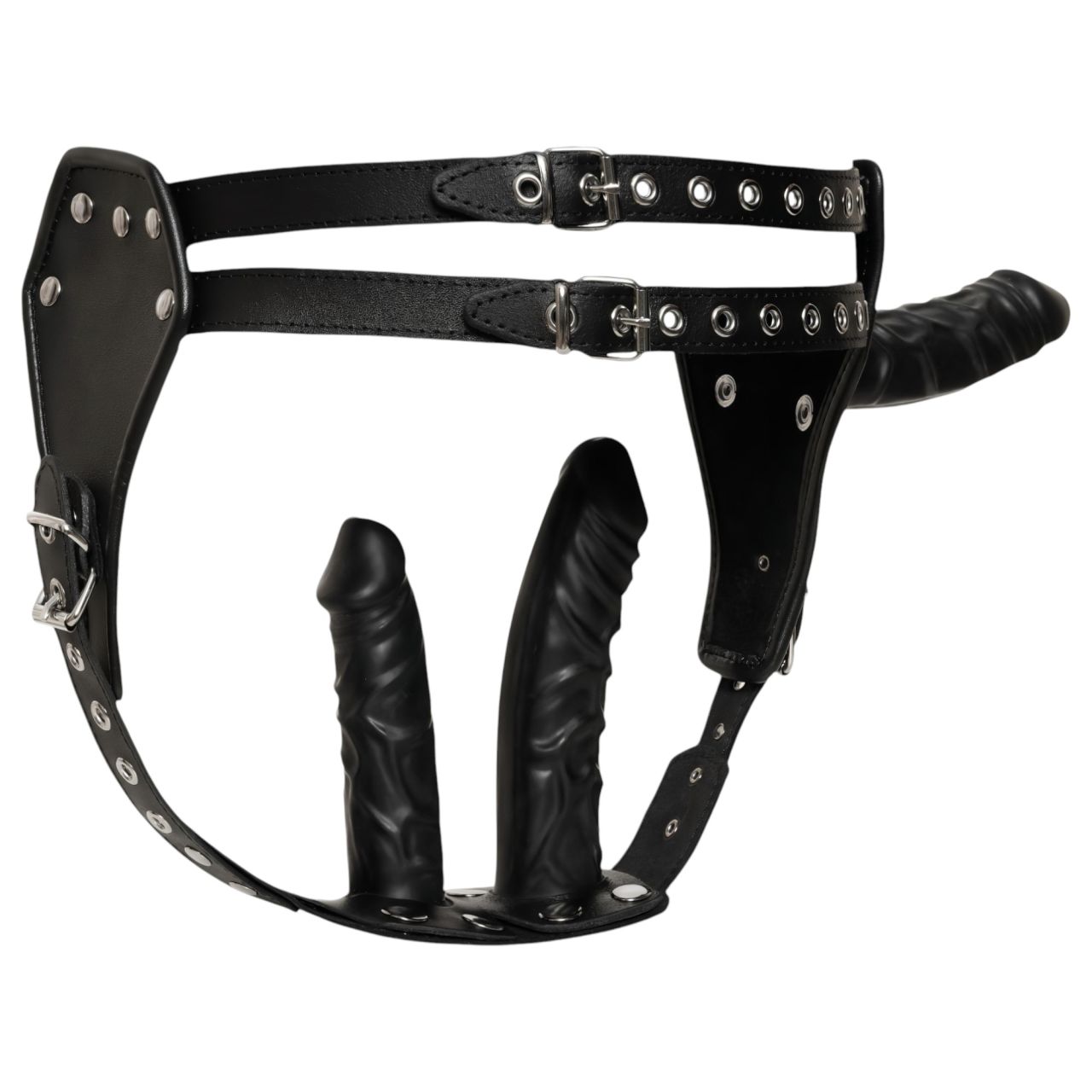 ZADO - bőr alsó külső + 2 belső dildóval (fekete) ZADO - bőr alsó külső + 2 belső dildóval (fekete)