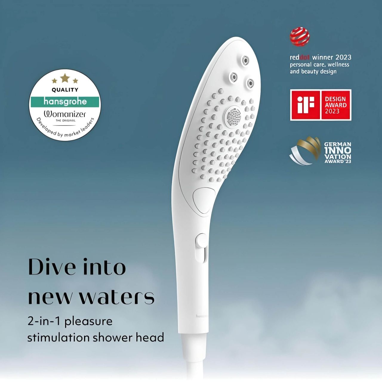 Womanizer Wave - masszírozó zuhanyfej (fehér) Womanizer Wave - masszírozó zuhanyfej (fehér)