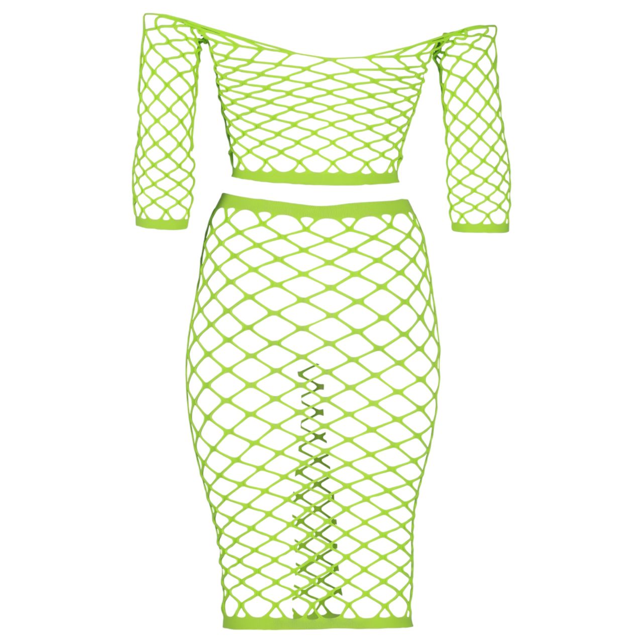 Ouch! - foszforeszkáló szoknya és felső (neon zöld)