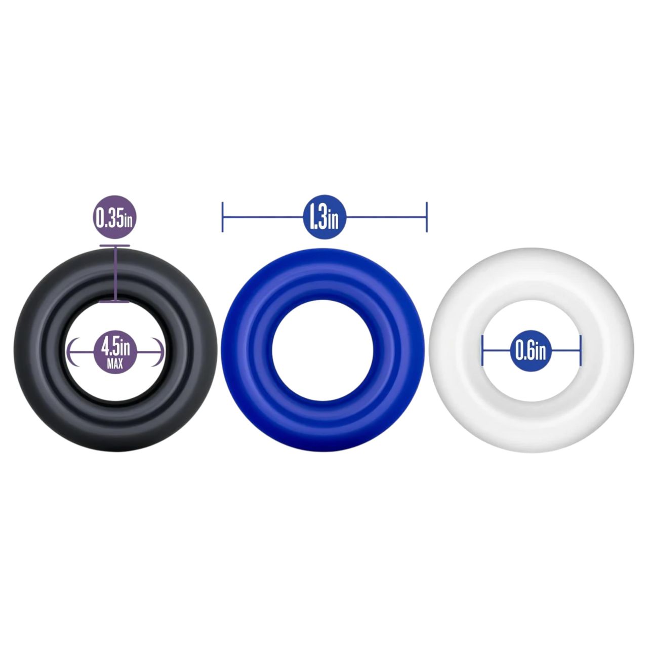 Stay Hard - péniszgyűrű szett - 3db (színes) Stay Hard - péniszgyűrű szett - 3db (színes)