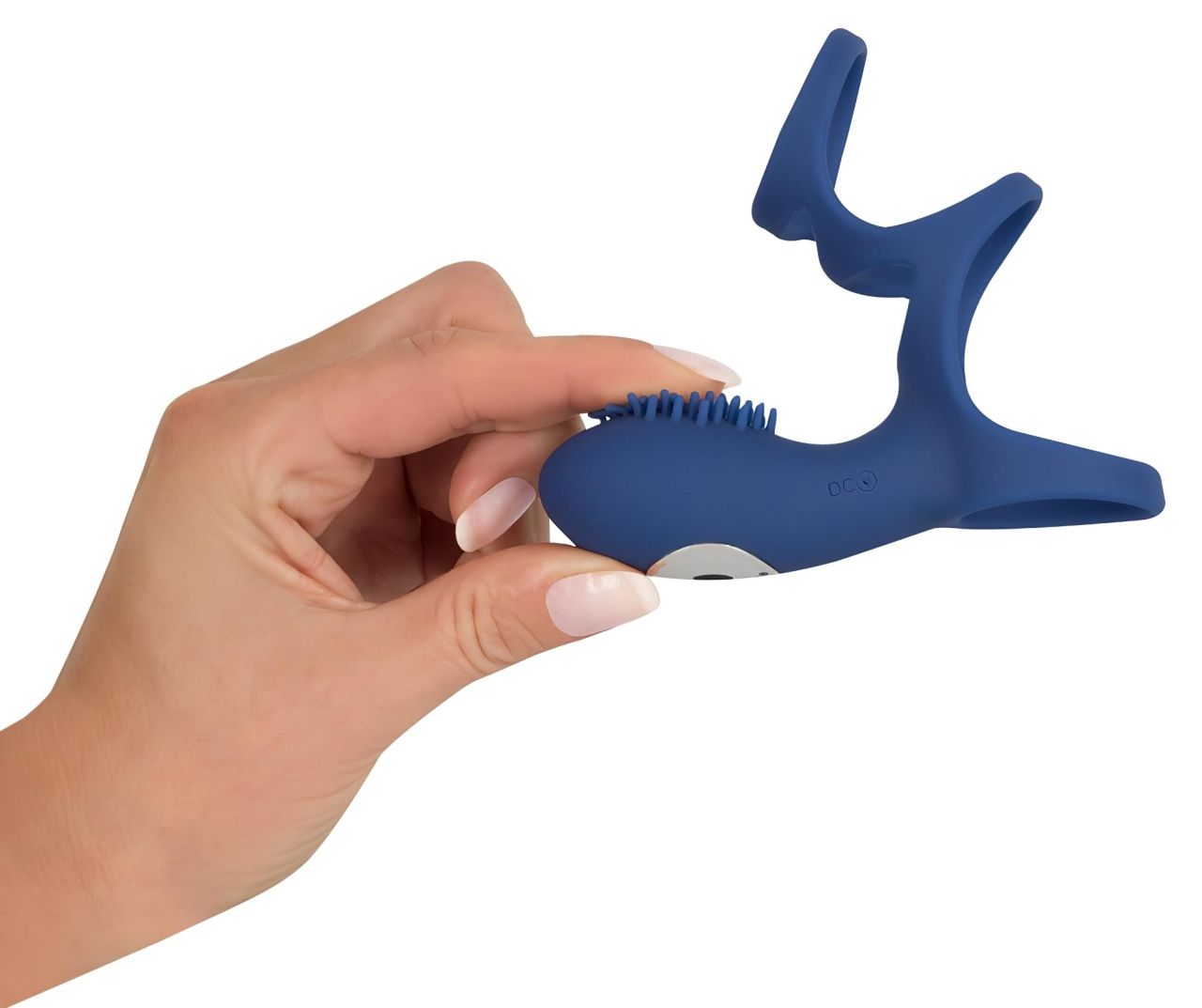 SMILE Couple - akkus, vibrációs péniszmandzsetta (kék)