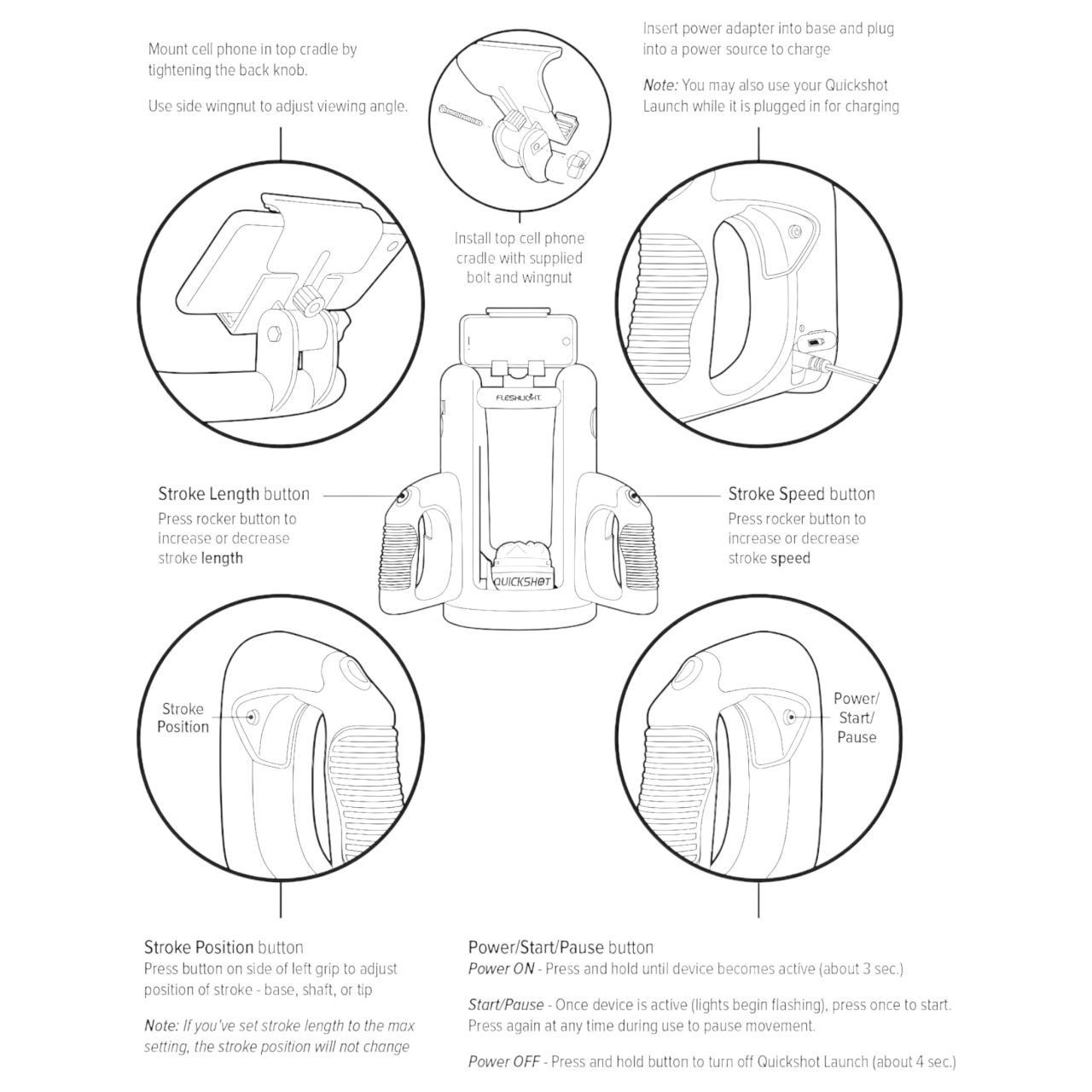 Fleshlight Quickshot Launch - maszturbátor adapter (fekete) Fleshlight Quickshot Launch - maszturbátor adapter (fekete)