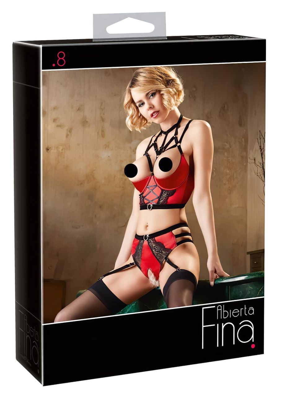 Abierta Fina - gyűrűs mellemelő szett (piros) Abierta Fina - gyűrűs mellemelő szett (piros)