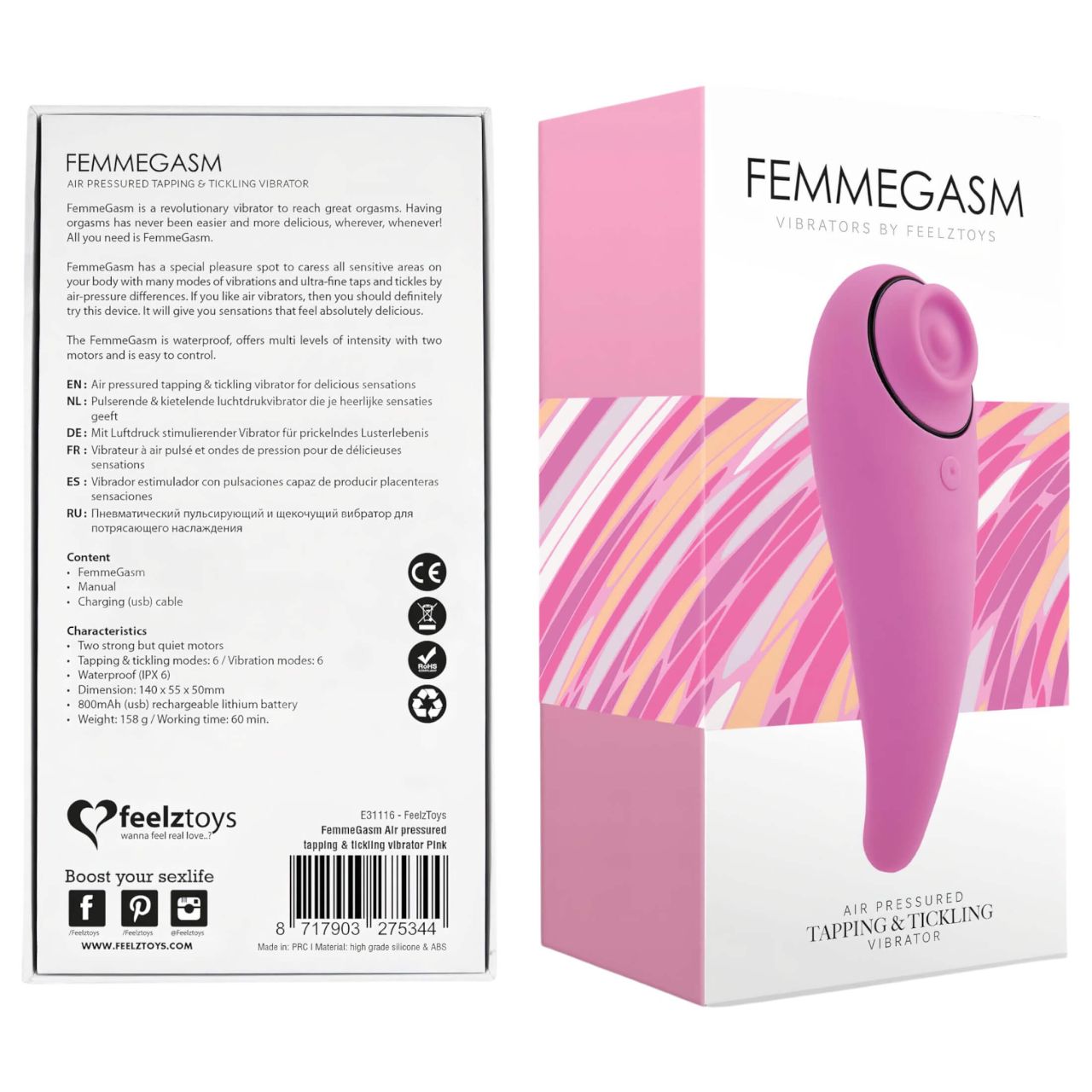FEELZTOYS Femmegasm - akkus 2in1 csikló vibrátor (pink) FEELZTOYS Femmegasm - akkus 2in1 csikló vibrátor (pink)