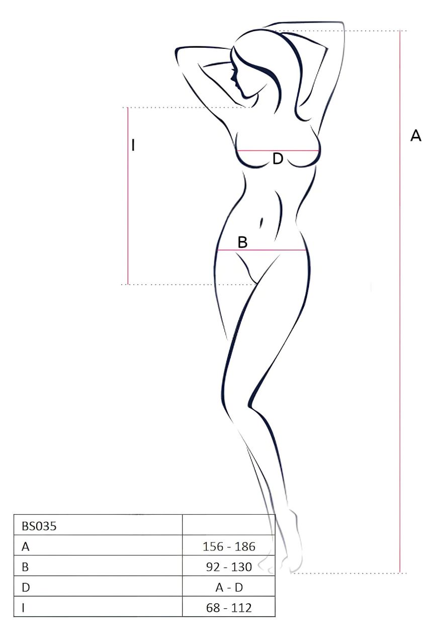 Passion BS035 - vállpántos, nyitott necc body (fekete) - S-L Passion BS035 - vállpántos, nyitott necc body (fekete) - S-L