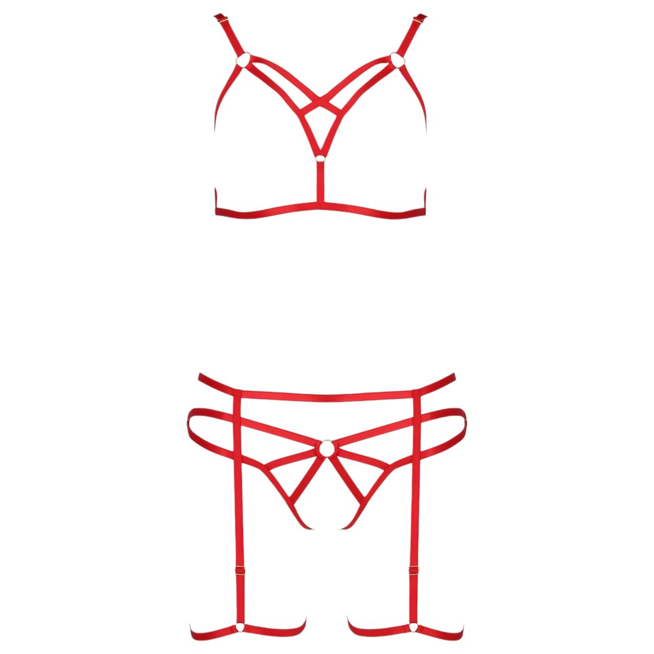 Passion Magali - dísz testhám szett - 3 részes (piros) Passion Magali - dísz testhám szett - 3 részes (piros)