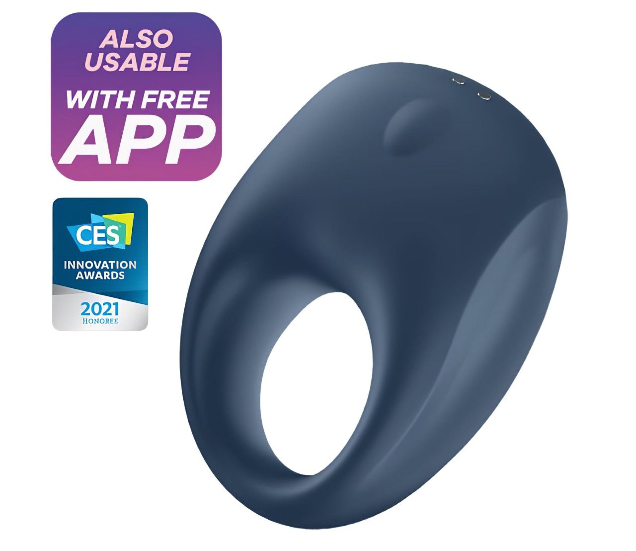 Satisfyer Strong One - okos vibrációs péniszgyűrű (kék) Satisfyer Strong One - okos vibrációs péniszgyűrű (kék)