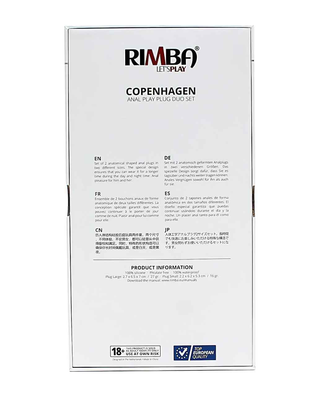 Rimba Copenhagen - anál plug szett - pink (2db) Rimba Copenhagen - anál plug szett - pink (2db)