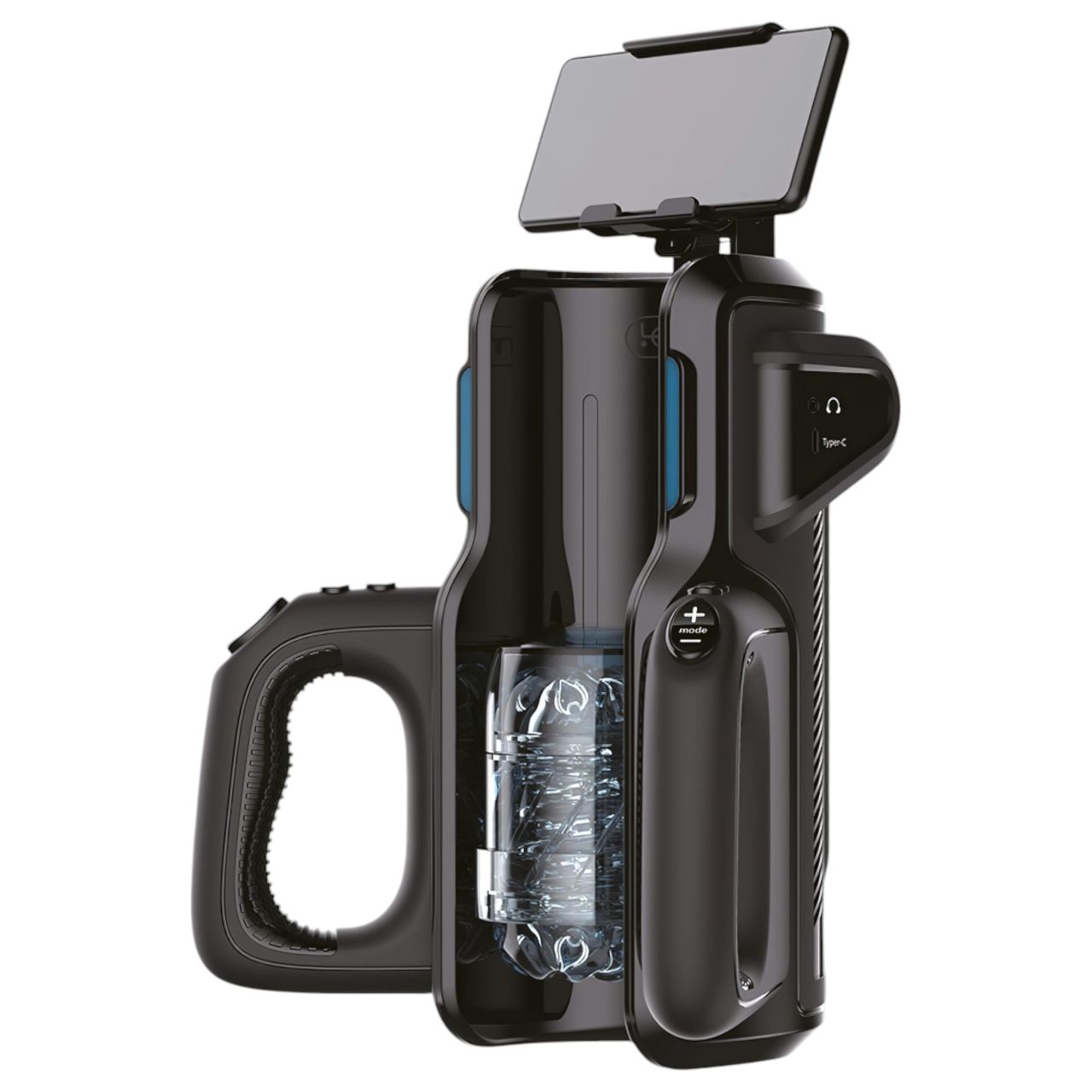 LETEN SM 500 - fel-le mozgó maszturbátor telefon tartóval (fekete) LETEN SM 500 - fel-le mozgó maszturbátor telefon tartóval (fekete)