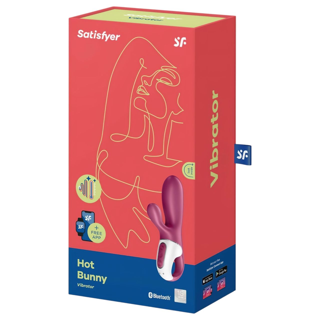 Satisfyer Hot Bunny - okos csiklókaros melegítő vibrátor (piros) Satisfyer Hot Bunny - okos csiklókaros melegítő vibrátor (piros)