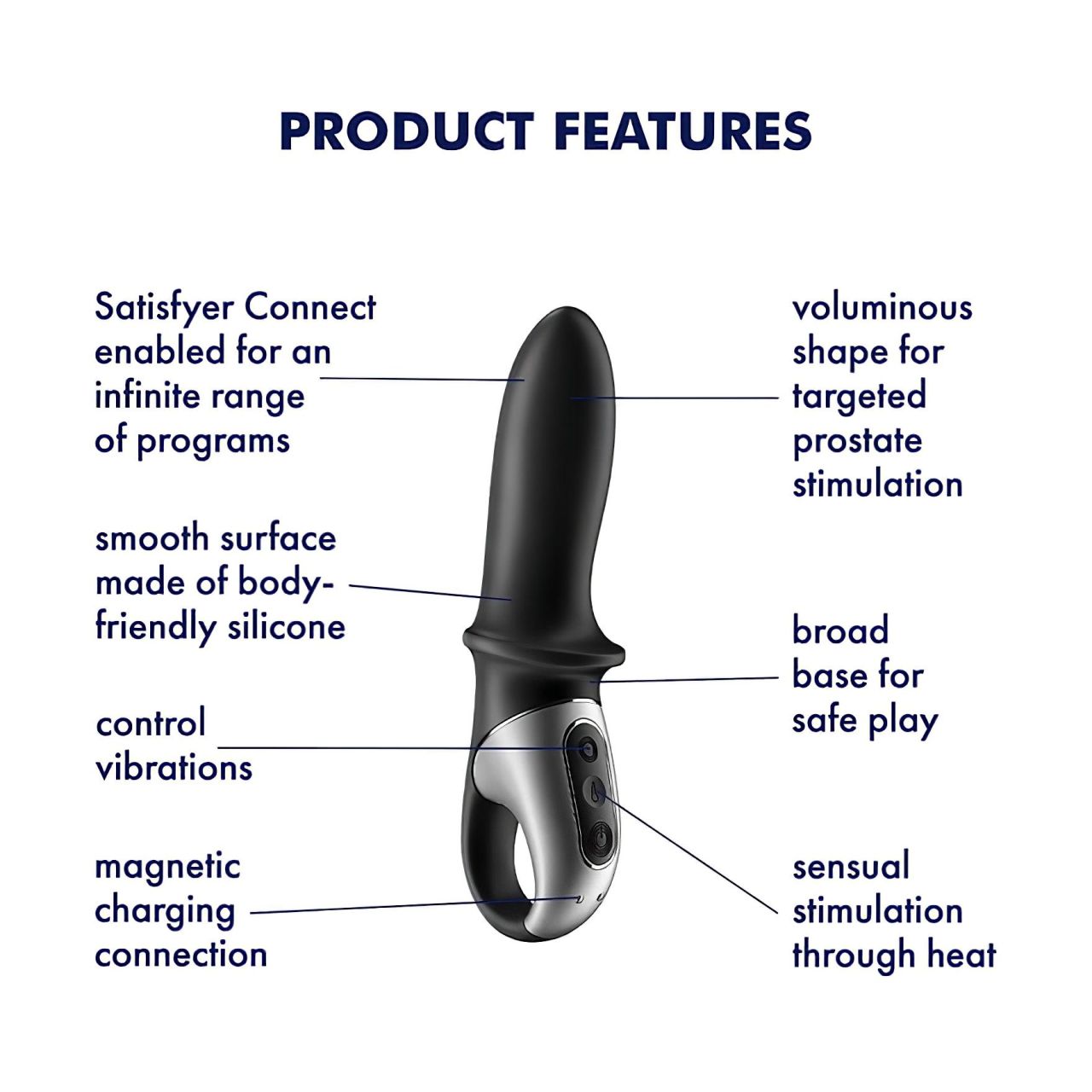 Satisfyer Hot Passion - okos melegítő anál vibrátor (fekete) Satisfyer Hot Passion - okos melegítő anál vibrátor (fekete)