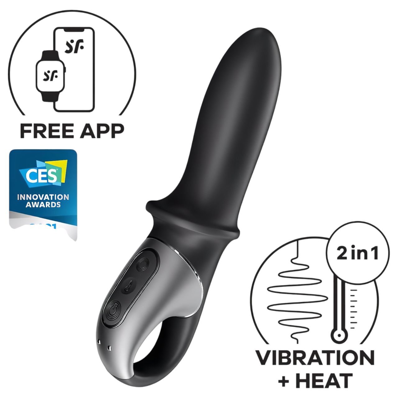 Satisfyer Hot Passion - okos melegítő anál vibrátor (fekete) Satisfyer Hot Passion - okos melegítő anál vibrátor (fekete)