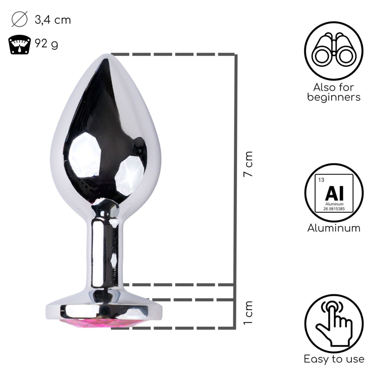 Desirel Pink Jewel M - anál plug (ezüst-pink) Desirel Pink Jewel M - anál plug (ezüst-pink)