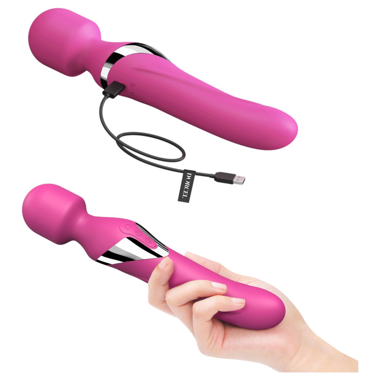 Dorcel Dual Orgasms - akkus, 2in1 masszírozó vibrátor (pink) Dorcel Dual Orgasms - akkus, 2in1 masszírozó vibrátor (pink)