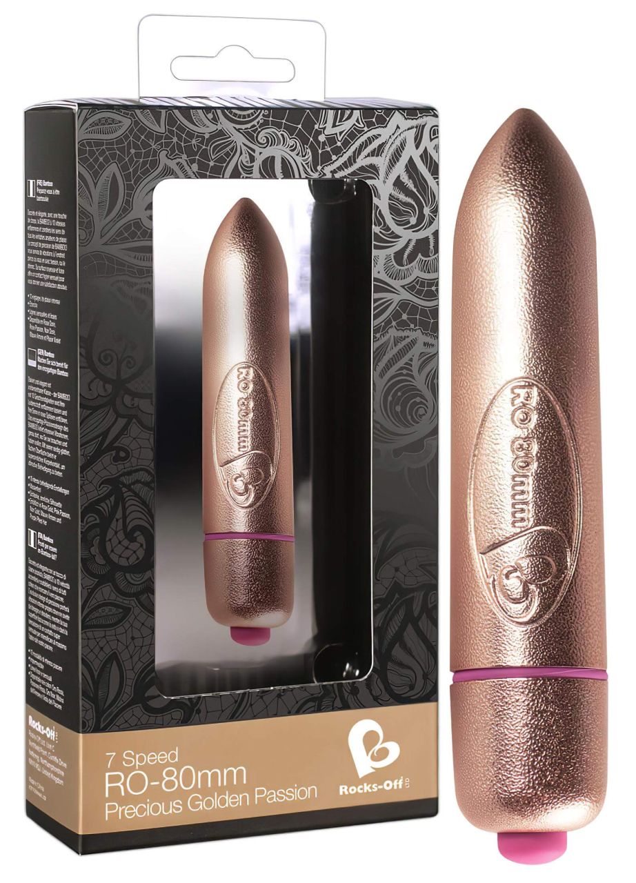 RO-80mm - kis rúzs vibrátor (7 ritmusú) - arany