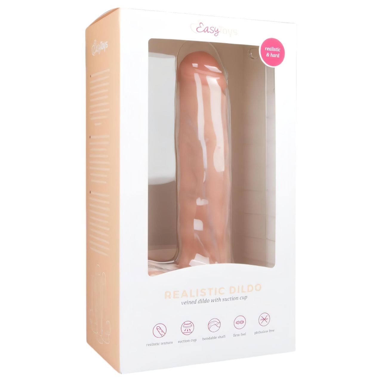 Easytoys - tapadókorongos, herés nagy dildó (29,5cm) - natúr Easytoys - tapadókorongos, herés nagy dildó (29,5cm) - natúr
