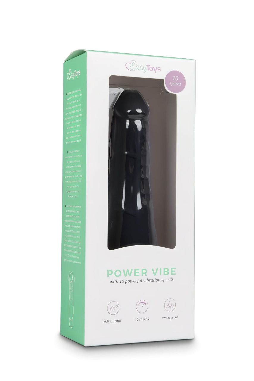 Easytoys Power Vibe - normál szilikon pénisz vibrátor (fekete) Easytoys Power Vibe - normál szilikon pénisz vibrátor (fekete)