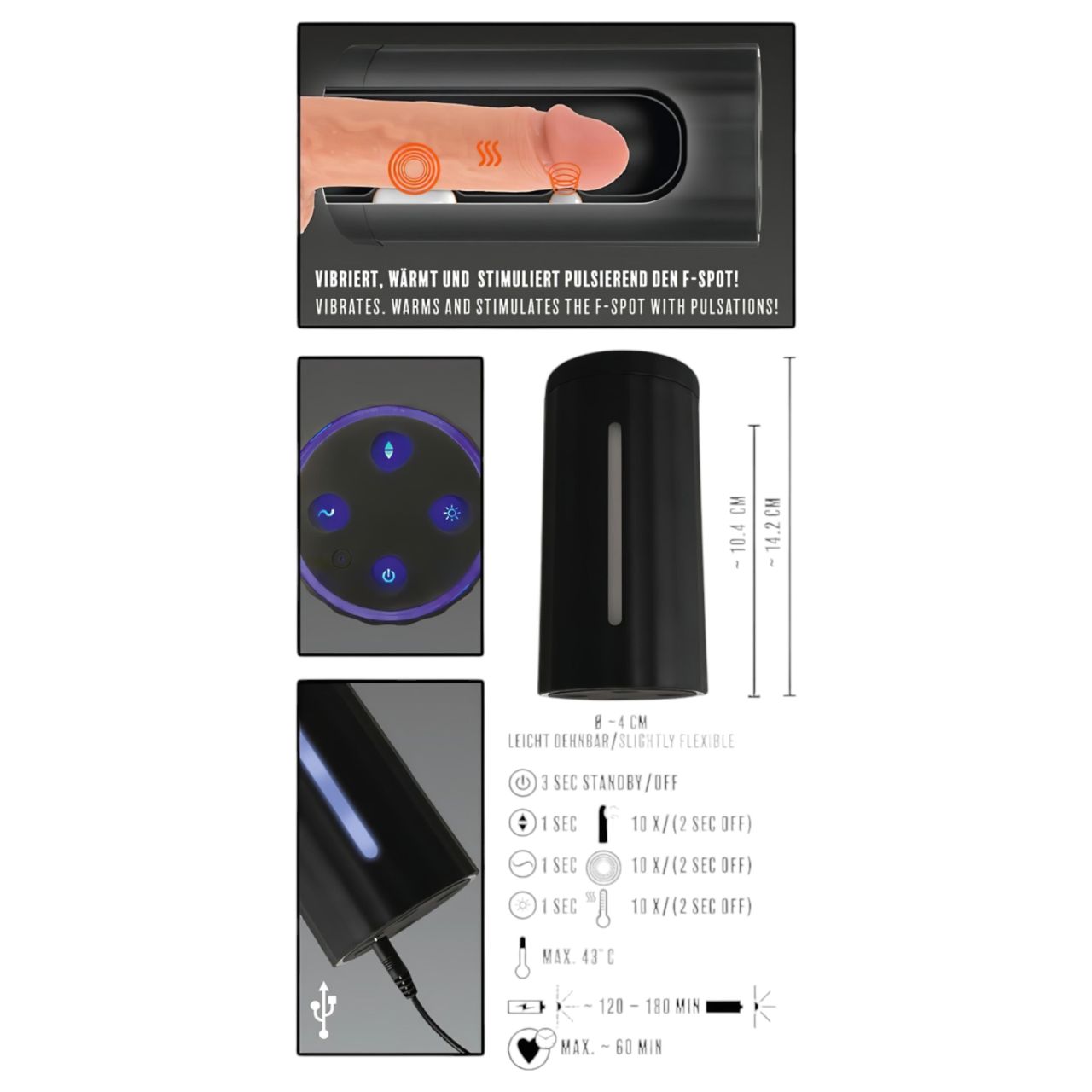 Rebel Blow Job - akkus, 3 funkciós maszturbátor (fekete) Rebel Blow Job - akkus, 3 funkciós maszturbátor (fekete)