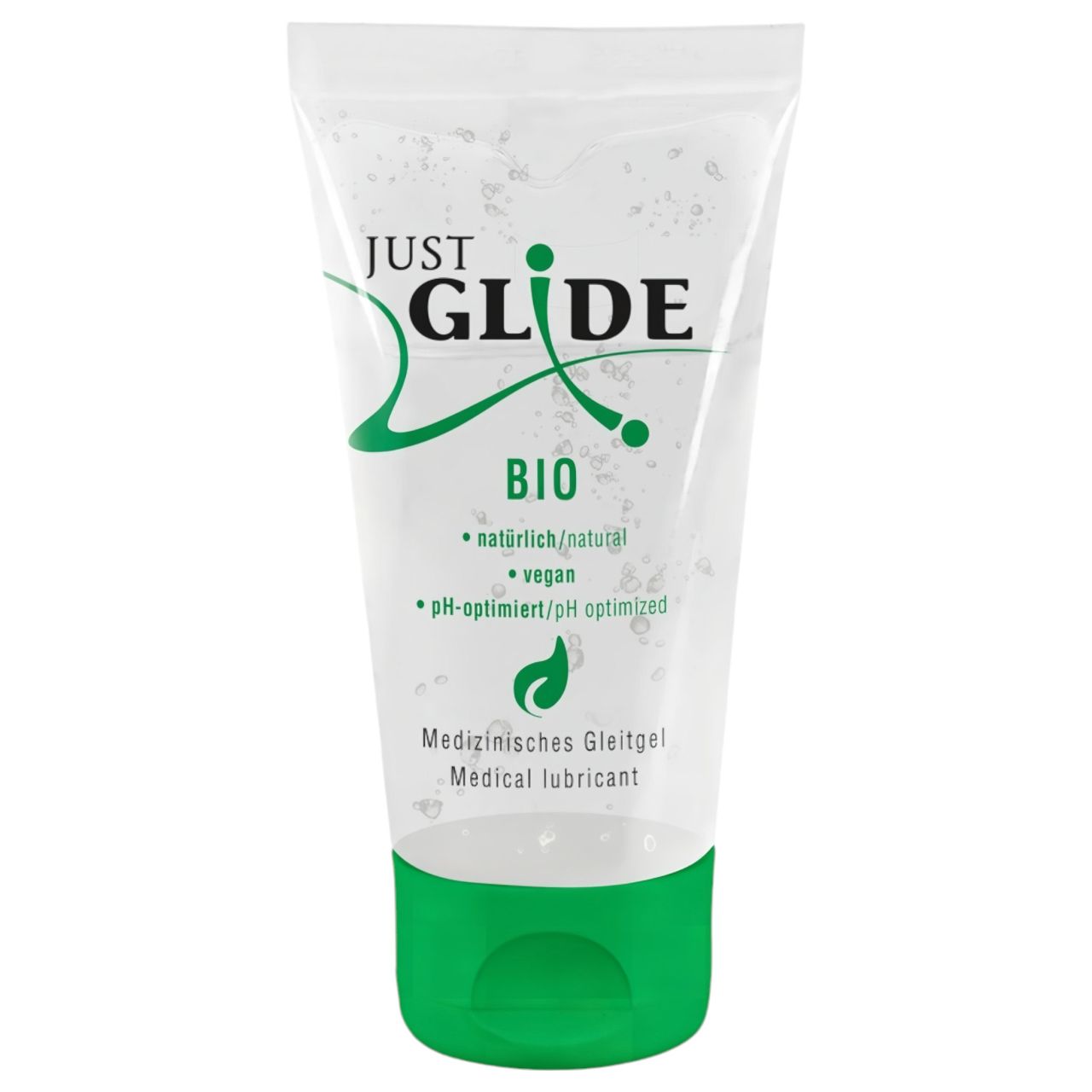 Just Glide Bio - vízbázisú vegán síkosító (50ml) Just Glide Bio - vízbázisú vegán síkosító (50ml)