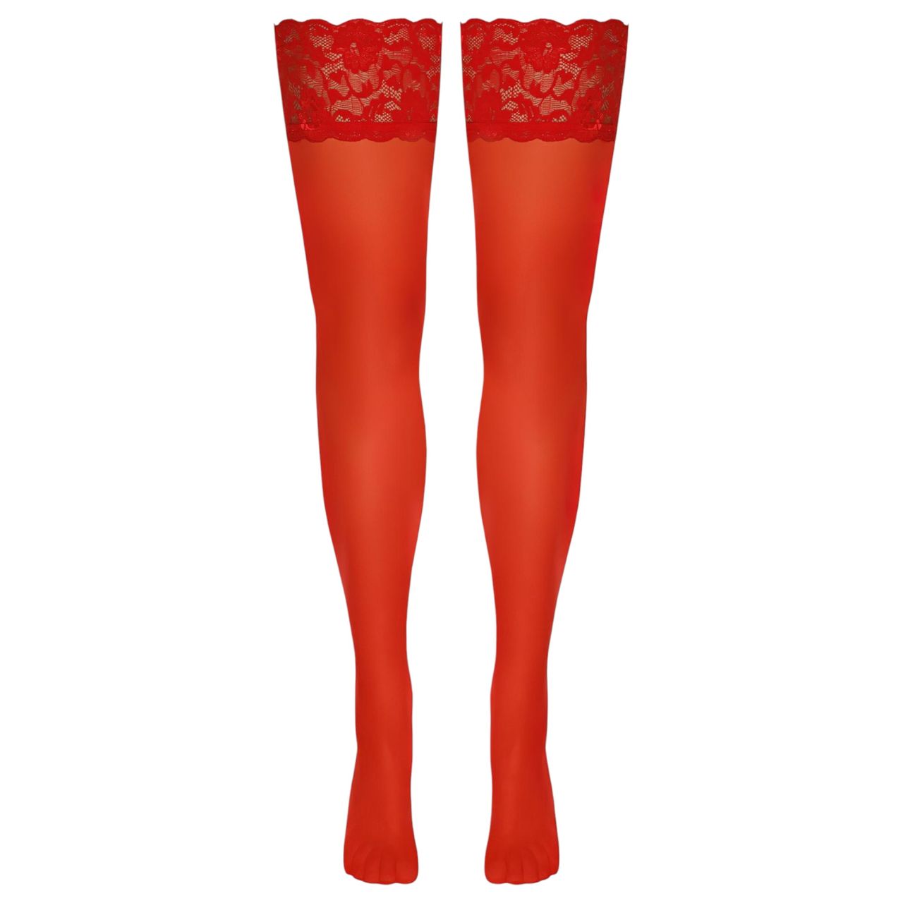 Cottelli - csipkés, virágos combfix (piros)