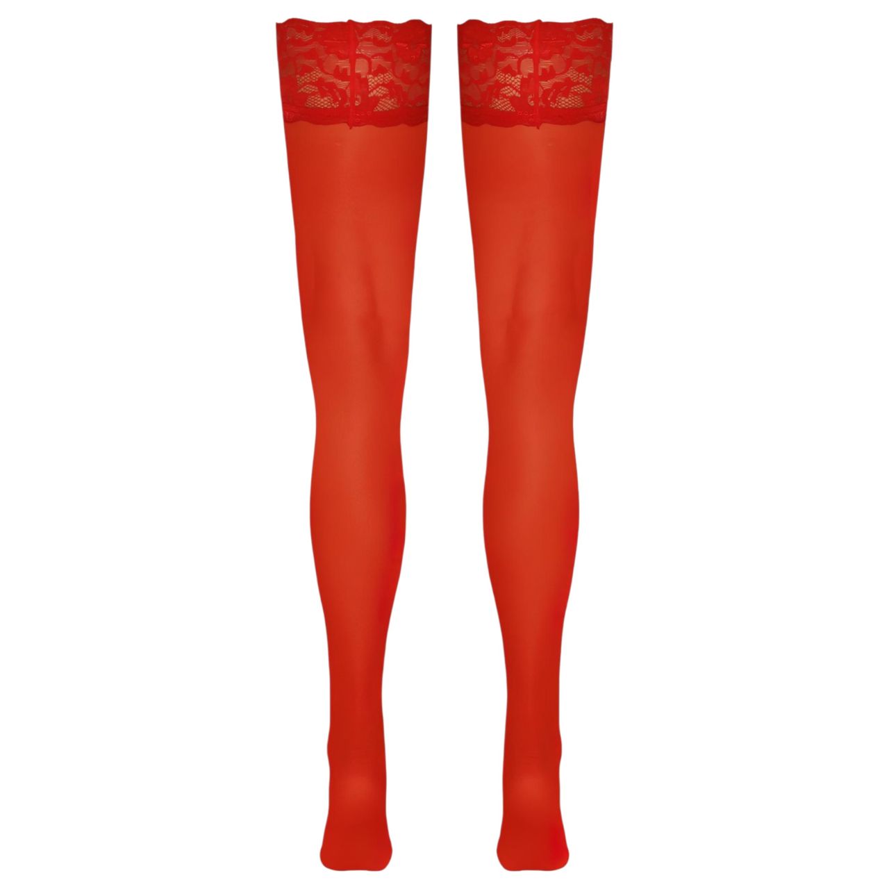 Cottelli - csipkés, virágos combfix (piros)