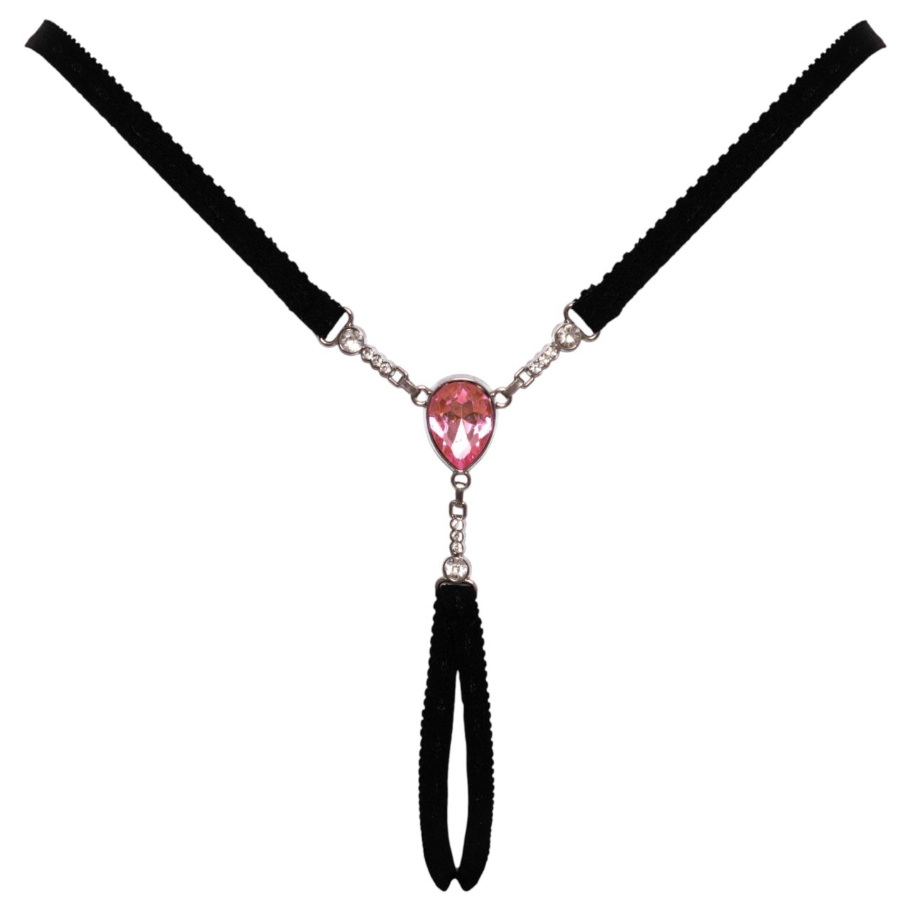 Cottelli - nyitott string tanga csillogó kővel - fekete (S-L) Cottelli - nyitott string tanga csillogó kővel - fekete (S-L)