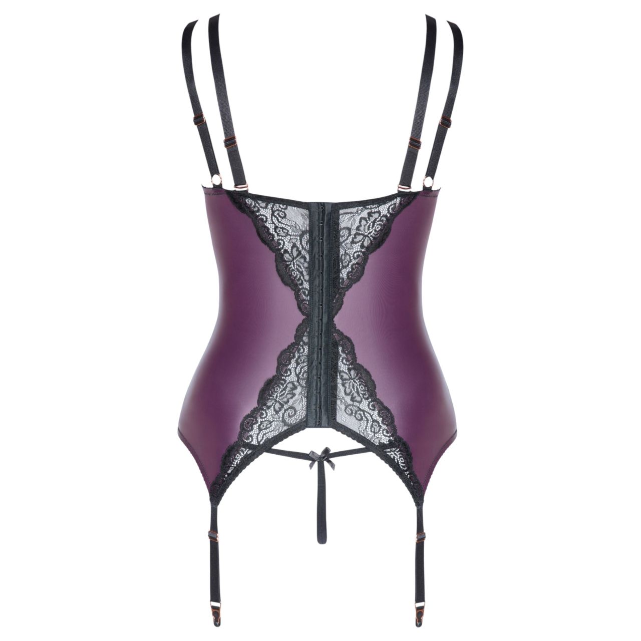 Cottelli Curves - csipkés, fűzős fehérnemű szett (lila)