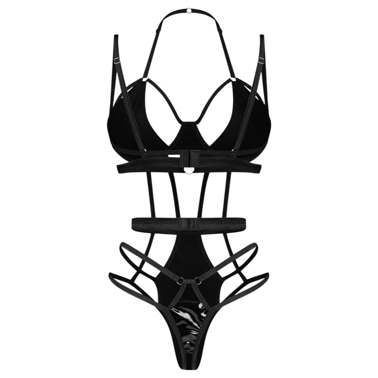 Obsessive Keira - pántos body (fekete)