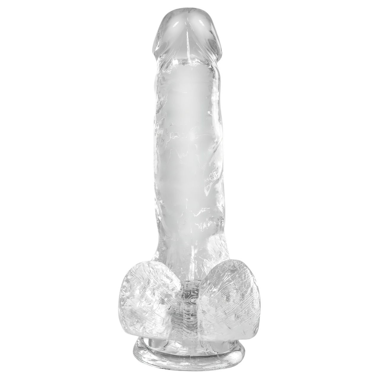 King Cock Clear 6 - tapadókorongos, herés kis dildó (15cm) King Cock Clear 6 - tapadókorongos, herés kis dildó (15cm)