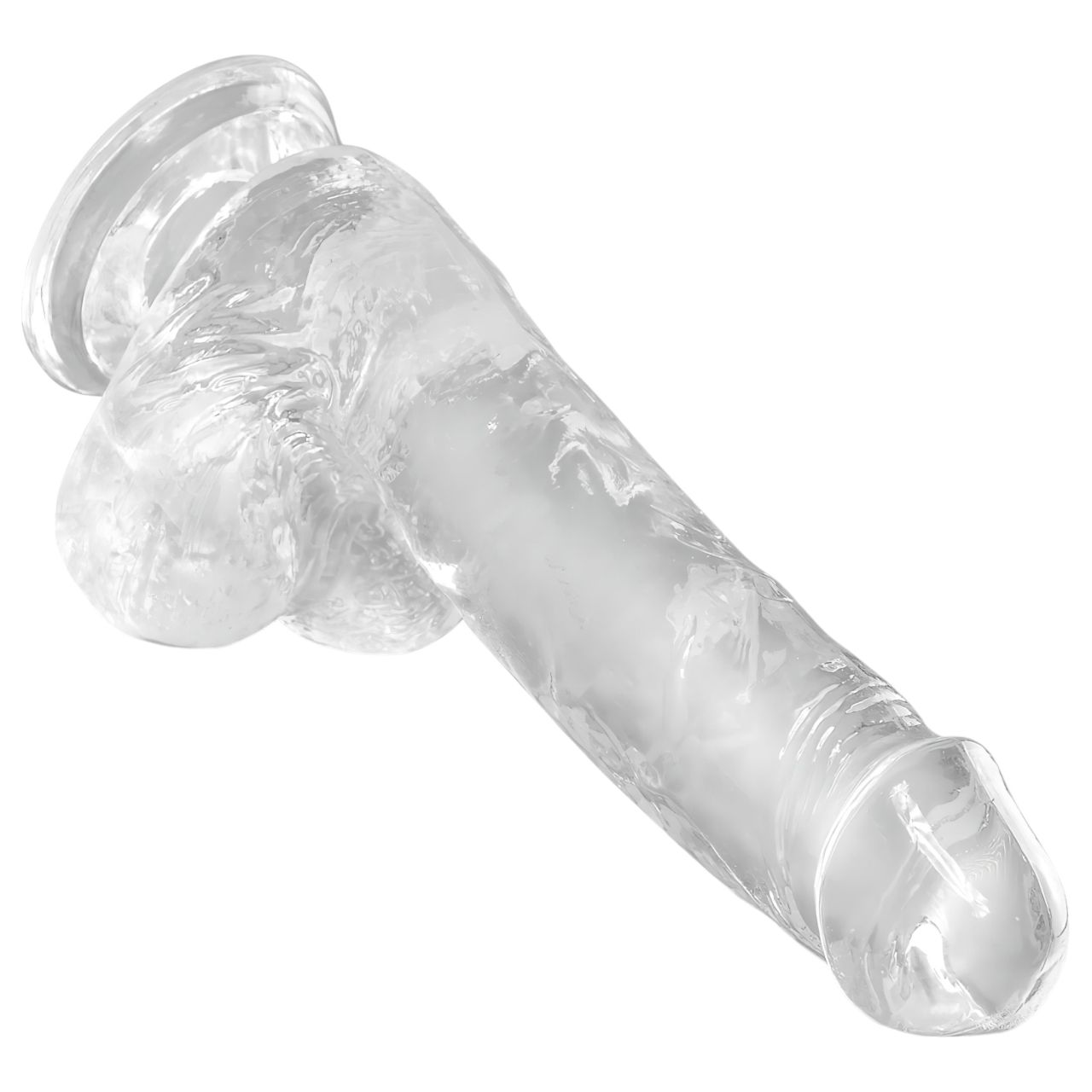 King Cock Clear 6 - tapadókorongos, herés kis dildó (15cm) King Cock Clear 6 - tapadókorongos, herés kis dildó (15cm)