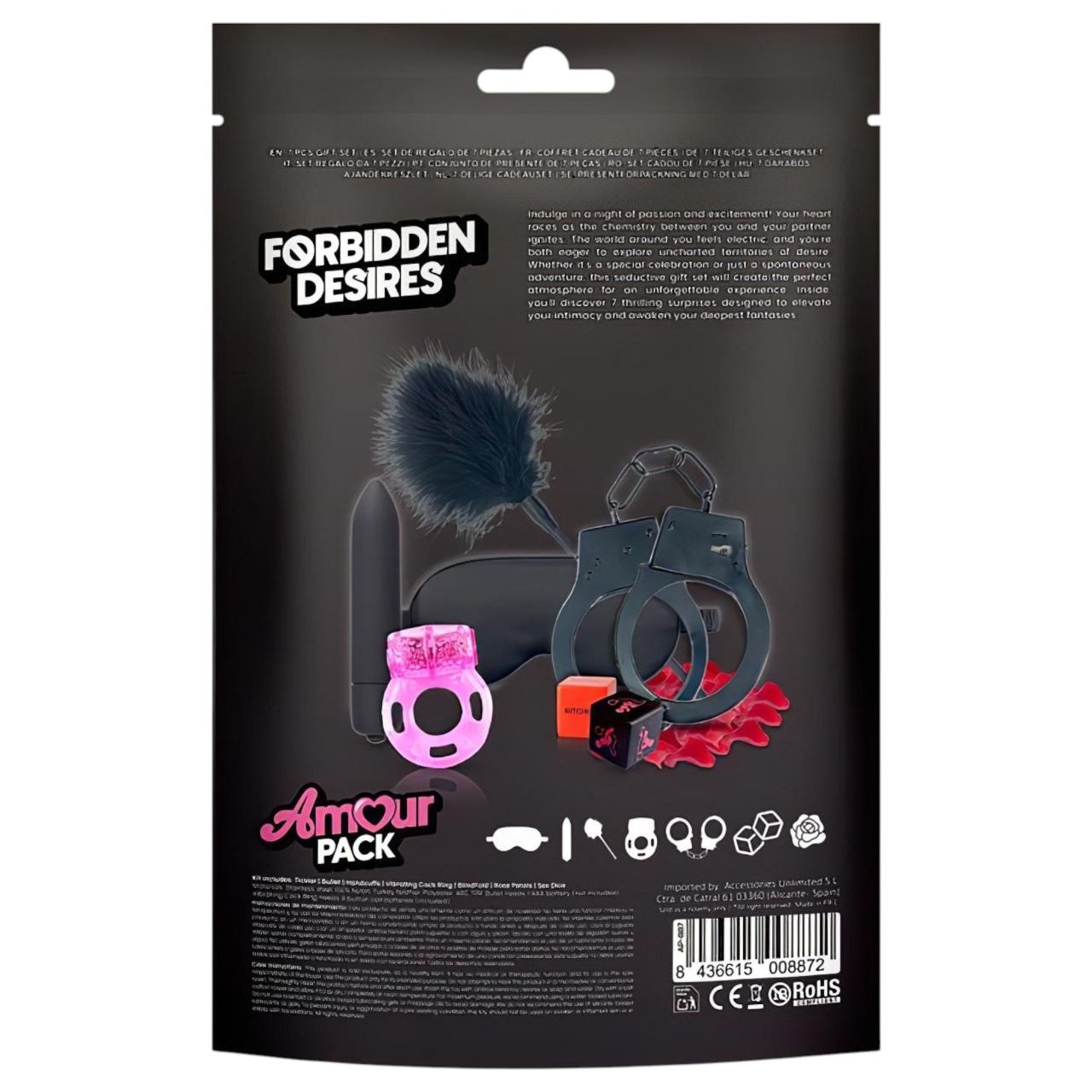 Amour Pack Forbidden Desires - kezdő szett vibrátorral - 7 részes